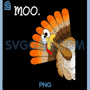 turkey moo PNG, funny thanksgiving PNG