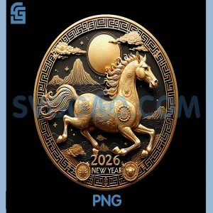 Year of The Horse 2026 PNG, Happy Chinese New Year 2026 PNG