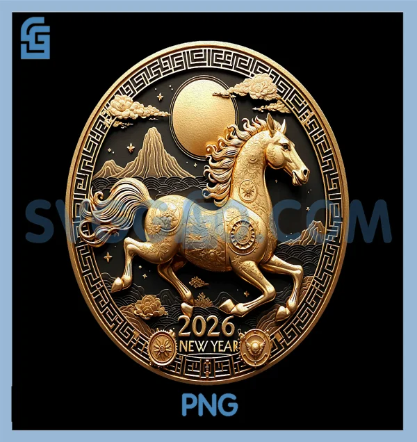 Year of The Horse 2026 PNG, Happy Chinese New Year 2026 PNG – SVGGAO