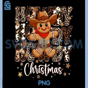 Howdy Christmas PNG, Cowboy Gingerbread Xmas PNG