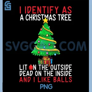 I Identify As A Christmas Tree PNG, Lit On The Outside The Inside PNG