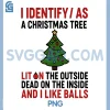 I Identify As A Christmas Tree PNG, Lit On The Outside PNG