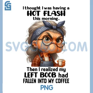 I Thought I was Having A Hot Flash This Morning PNG, Funny Saying PNG