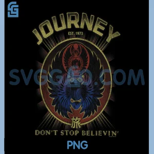 Journey Gold Dont Stop Believin PNG, Scarab Logo Vintage Band PNG
