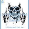 Dripping Skull Middle Finger Design PNG, Edgy Rebel PNG