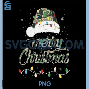Merry Christmas Camouflage PNG, Santa Hat Xmas Family PNG