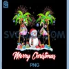 Merry Christmas Flamingo PNG, Xmas Palm Tree Light Tropical PNG