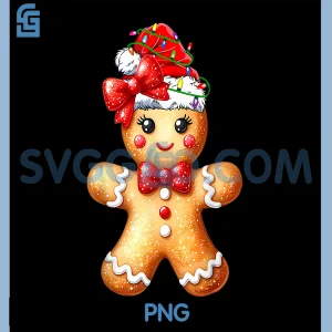Gingerbread Santa PNG, Merry Christmas PNG