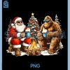 Santa Bigfoot Campfire PNG, Merry Squatchmas PNG
