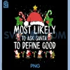 Most Likely Ask Santa Define Good PNG, Funny Holiday PNG