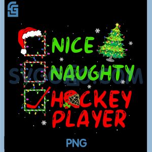 Nice Naughty Hockey Player Check List PNG, Christmas Santa Claus PNG