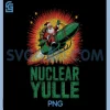 Nuclear Yule PNG, Funny Santa Riding Missile PNG, Christmas Holiday PNG