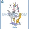 Potty Unicorn PNG, Funny Bathroom Reading Humor Design PNG