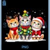 Retro Christmas Oriental PNG, Santa Reindeer Cat Lover PNG
