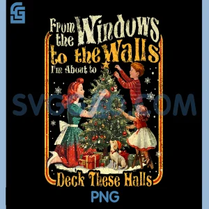 Retro Funny Christmas Holiday PNG, from The Windows to The Walls PNG