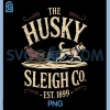 Retro Husky Sleigh Co PNG, Vintage Dog Christmas PNG