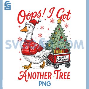 Retro Oops I Got Another Tree PNG, Funny Merry Goosemas PNG