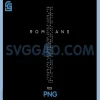 Romans 122 PNG, Vertical Scripture Cross Christian Design PNG