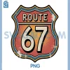 Route 67 Road Sign PNG, 6 7 Six Seven Meme Funny PNG