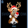 Rudolph Red Nose PNG, Funny Reindeer Christmas Lights PNG
