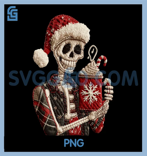 Skeleton Coco Mask Vector Santa Skeleton Holding Cocoa PNG, Christmas Spirit PNG – SVGGAO