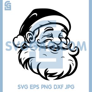 Cute Santa Illustration SVG, Christmas Santa Line Art SVG