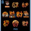 67 Funny Turkey Dabbing Thanksgiving PNG Bundle, 6 7 Six Seven Meme PNG Bundle