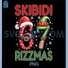 Skibidi Rizzmas 67 PNG, Christmas Six Seven PNG, Xmas Funny PNG