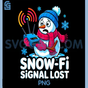 Snow Fi Signal Lost PNG, Funny Snowman Christmas Design PNG