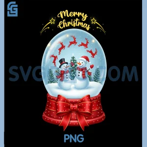 Snow Globe Christmas Magic PNG, Snowman Love Wonderland PNG