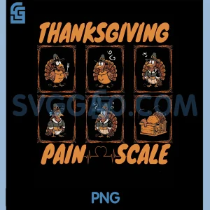 Thanksgiving Pain Scale PNG, Funny Nurse Medical PNG, Humor Turkey PNG