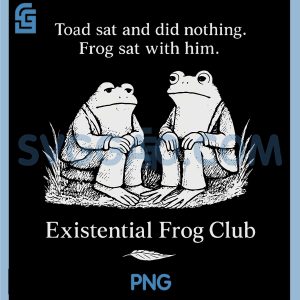 Toad sat and did Nothing PNG, Frog sat with him PNG, Funny Design PNG