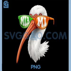 Vintage American White PNG, Ibis with Sunglasses PNG