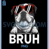 Vintage Retro Bruh PNG, Bulldog Meme PNG