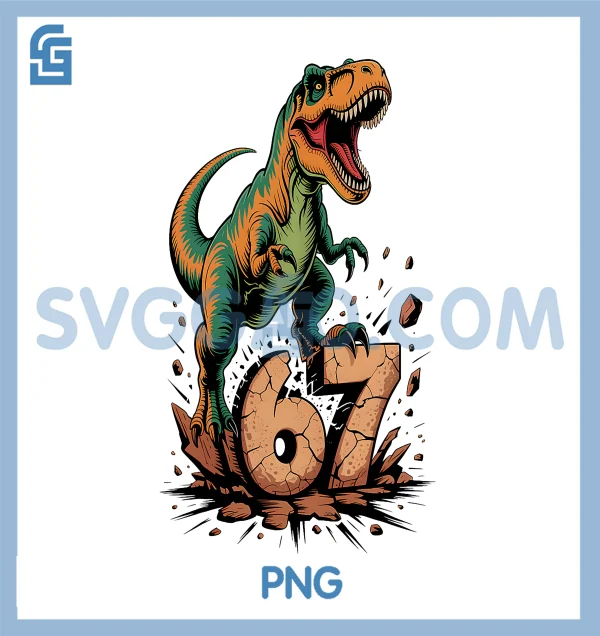 67 T-Rex Six Seven PNG, Tyrannosaurus Dinosaur 6 7 PNG, Meme 67 PNG ...