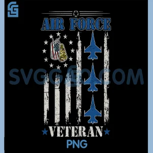 Air Force Veteran Proud PNG, Distressed American Flag PNG