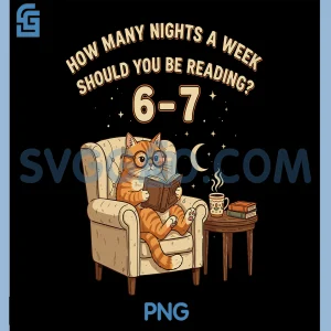 Funny Cat Reading 6-7 Meme PNG, English Teacher Book Lover Humor PNG