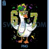 Six Seven 67 Meme PNG, Goose with Jester PNG, Hat & Beads Mardi Gras PNG