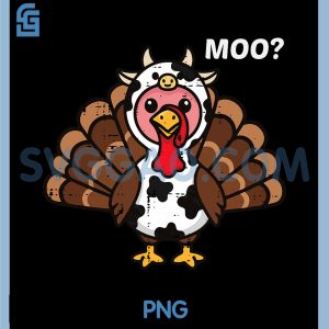 Thanksgiving Cow Turkey PNG, Funny Farm Animal PNG