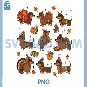 Thanksgiving Dachshund PNG, Funny Turkey Wiener Dog PNG