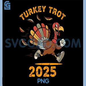 Turkey Running Trot 2025 PNG, Funny Thanksgiving PNG