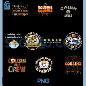 Bad Day to Be a Deviled Egg PNG Bundle, Funny Thanksgiving Dinner Family Bundle PNG