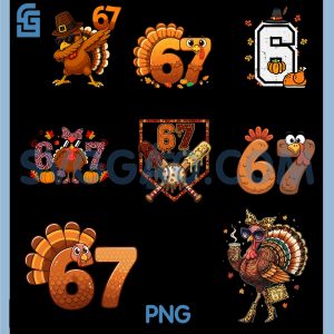 Funny 67 Thanksgiving PNG Bundle, Turkey Cool Fall Farm Bundle PNG