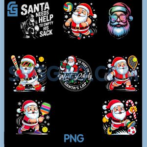 Funny Santa Volleyball PNG Bundle, Christmas Funny PNG Bundle