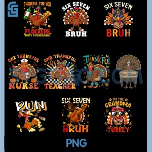 Im The Grandma Turkey PNG Bundle, Matching Family Thanksgiving 2025 Bundle PNG