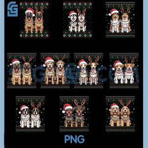 Ugly Cocker Spaniel Dog Xmas PNG Bundle, Santa Christmas PNG Bundle