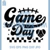Game Day Football Mood SVG, Checker Heart Sports Design Theme SVG