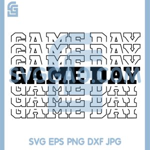 Stacked Game Day Design SVG, Bold Repeating Sports Graphic SVG