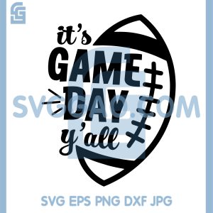 Its Game Day Yall Football SVG, Cute Football Heart Design SVG