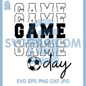 Game Day Stacked Soccer Graphic SVG, Sport Lettering Design SVG